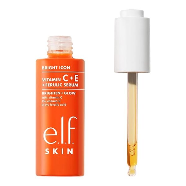 e.l.f. SKIN Bright Icon Vitamin C + E + Ferulic Serum, Brightening & Soothing Face Serum