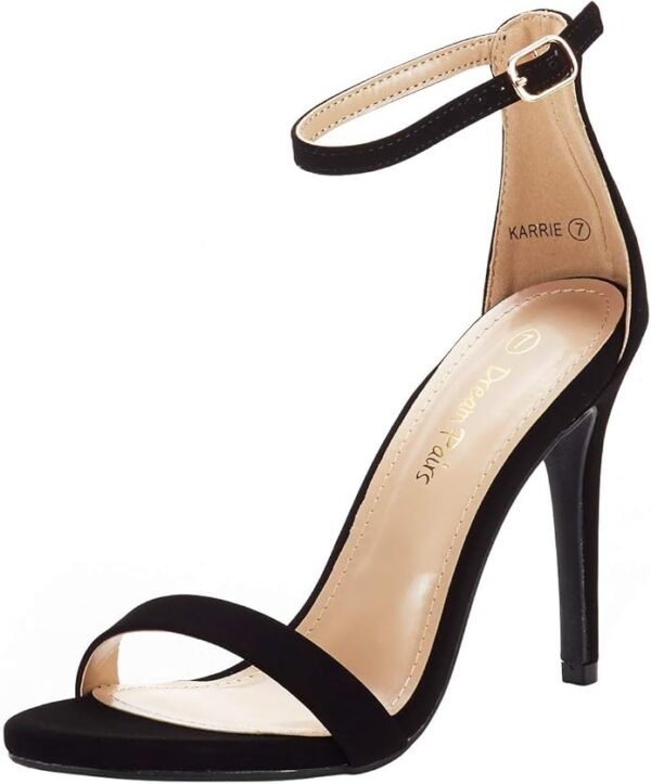 DREAM PAIRS Women's High Heels Flower Ankle Strap Stilettos Round Open Toe Dressy Sexy Sandals - Image 4