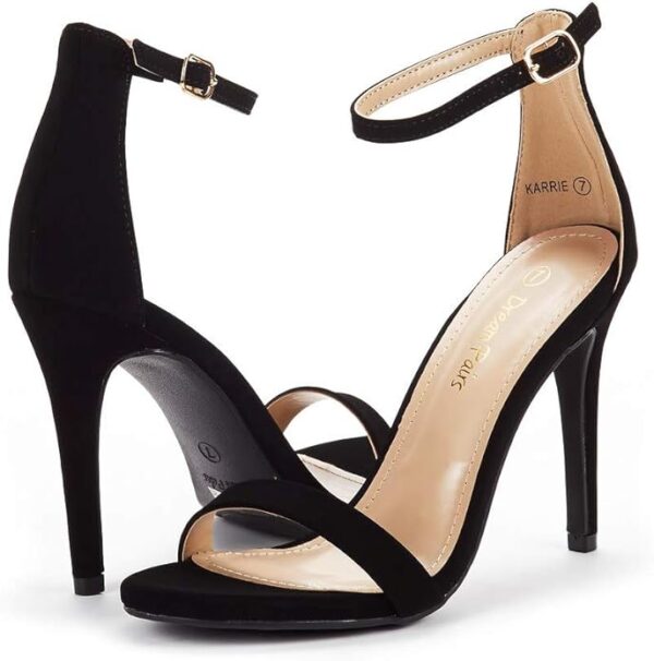 DREAM PAIRS Women's High Heels Flower Ankle Strap Stilettos Round Open Toe Dressy Sexy Sandals - Image 3